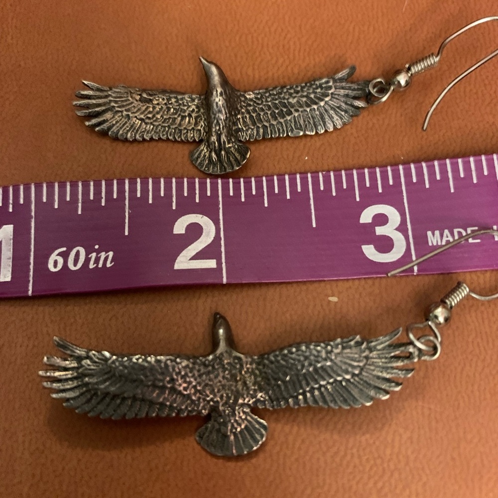 Pewter Bird of Prey Earrings